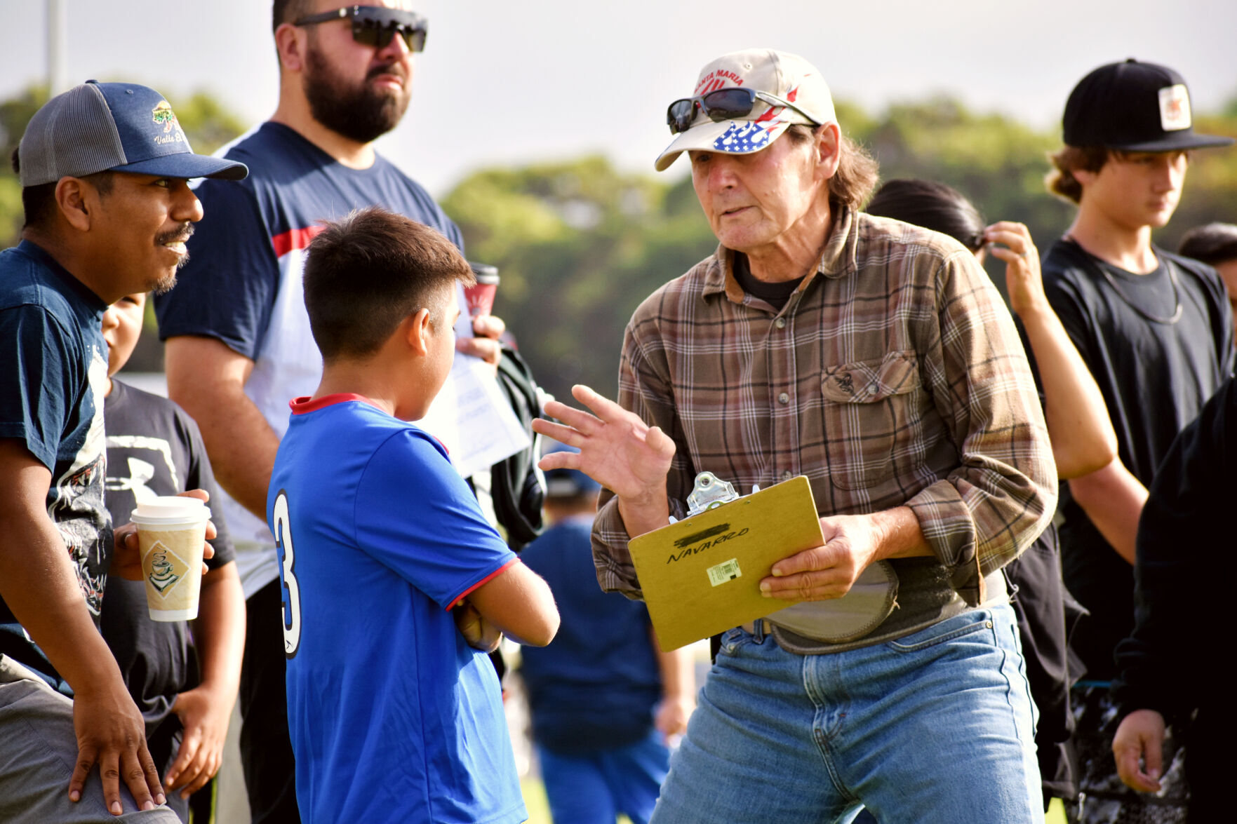 Parents and adviors prepare participants at the Santa Maria Elks Lodge Soccer Shoutout Saturday morning.